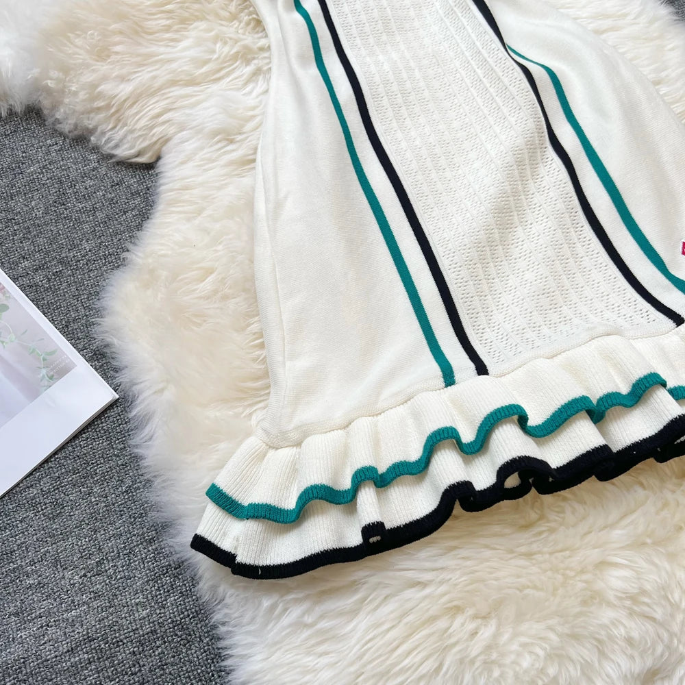 Ruffled Knit Bodycon Mini Dress