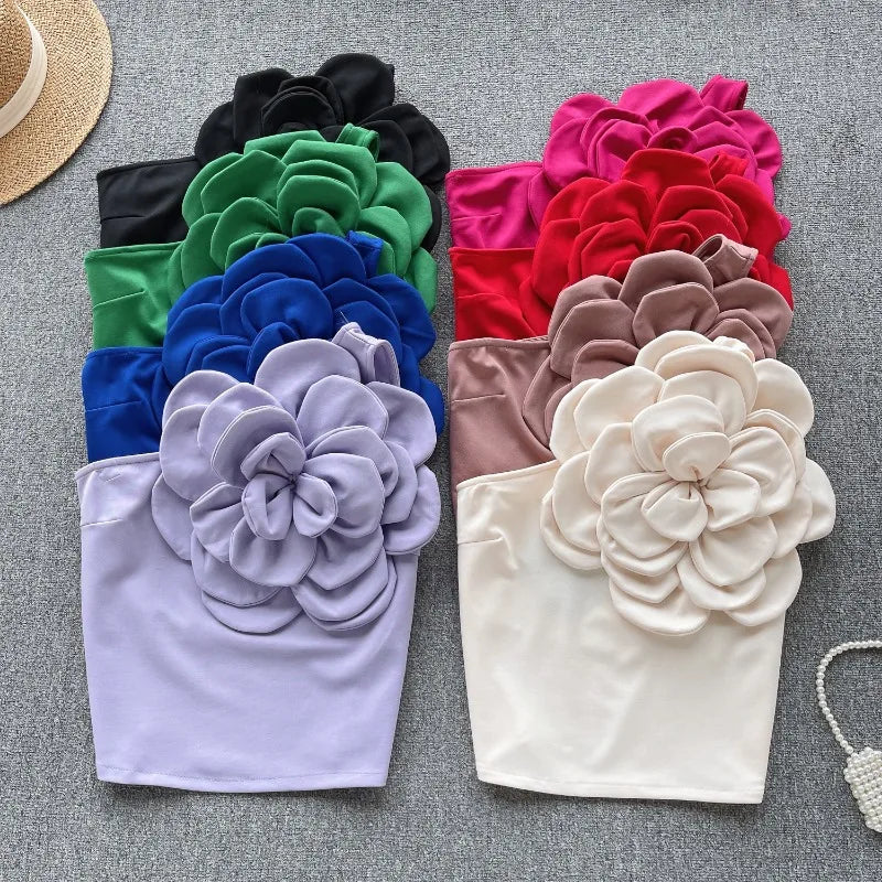 Floral Asymmetric Tube Cami Top