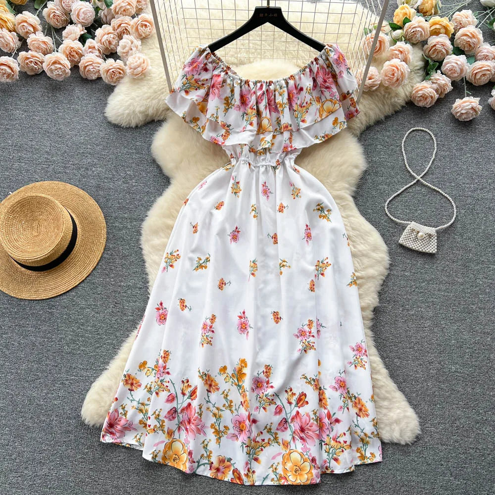 Floral Ruffle Boho Maxi Sundress