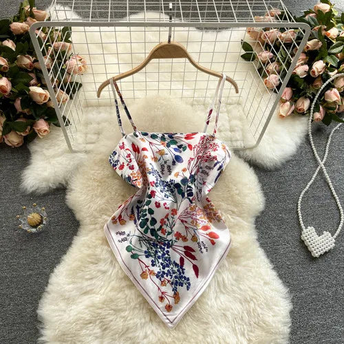 Lace-Up Backless Print Corset Crop Top