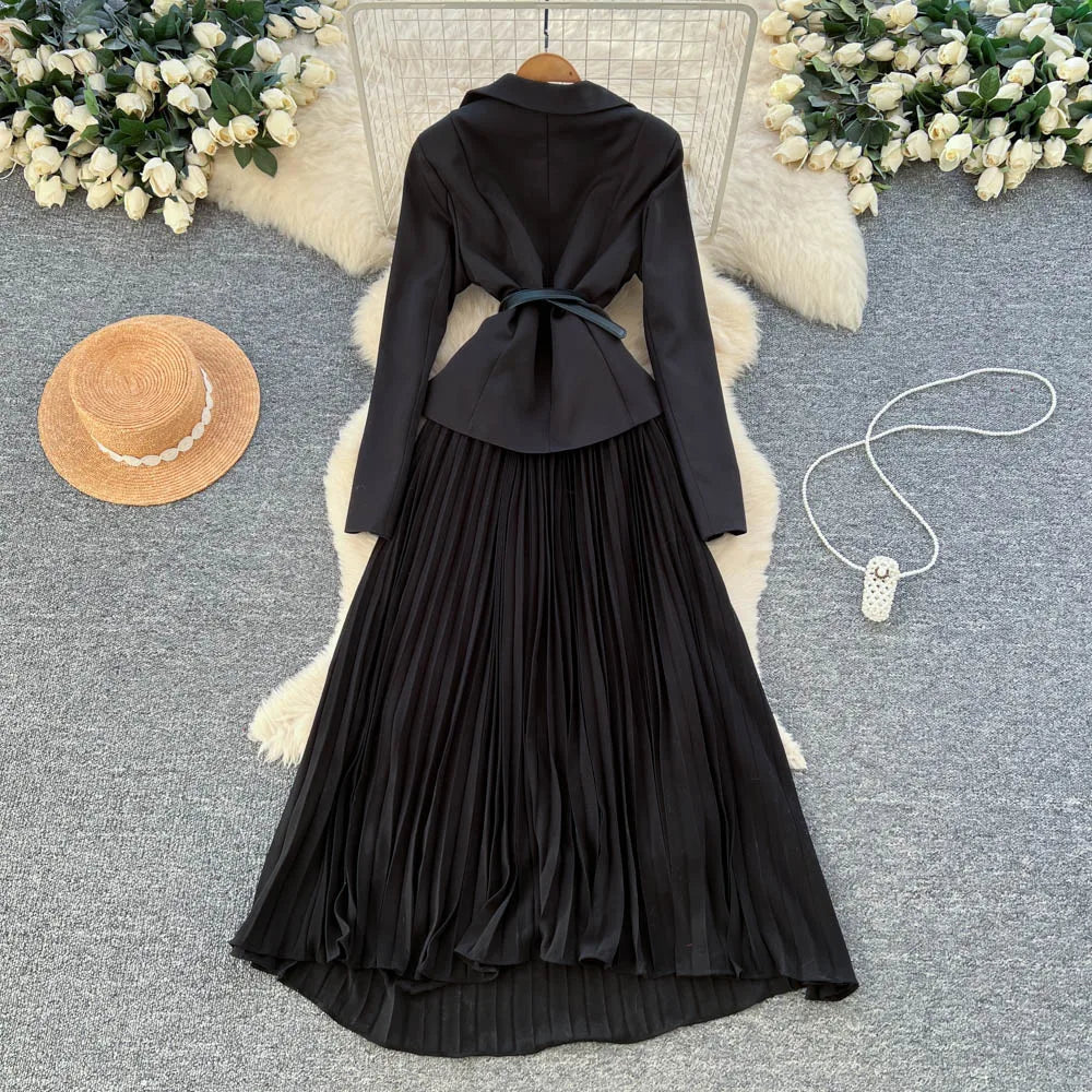 Button Paneled Long Sleeve Maxi Dress