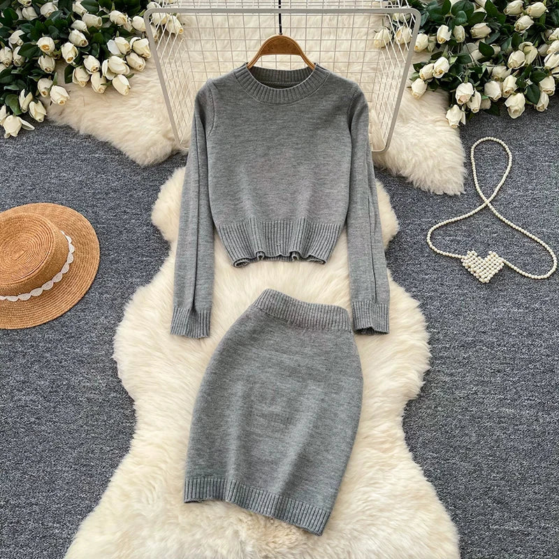 Knit Sweater and Midi Skirt Set