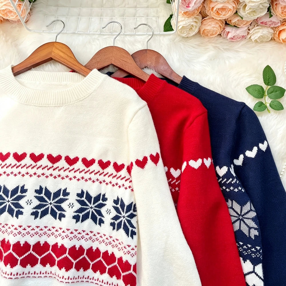 Vintage Jacquard Knit Pullover Sweater
