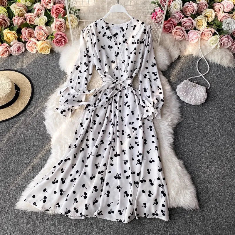 Long Sleeve Bandage A-Line Maxi Dress