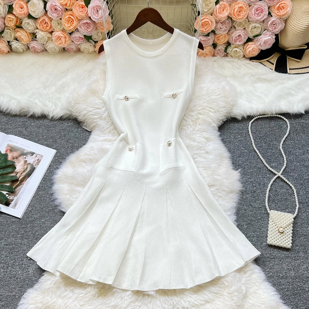 Pleated A-Line Mini Party Dress