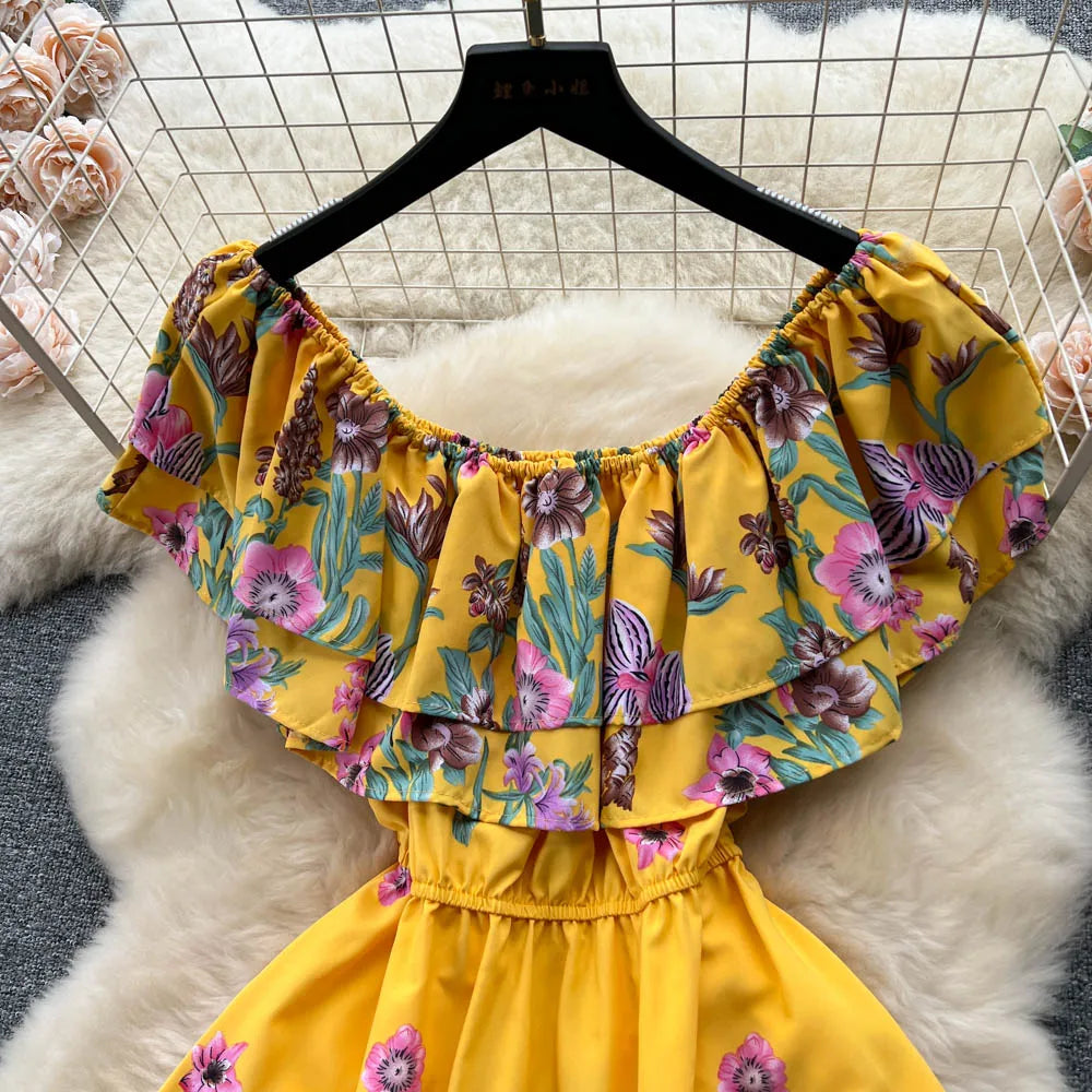 Floral Ruffle Boho Maxi Sundress