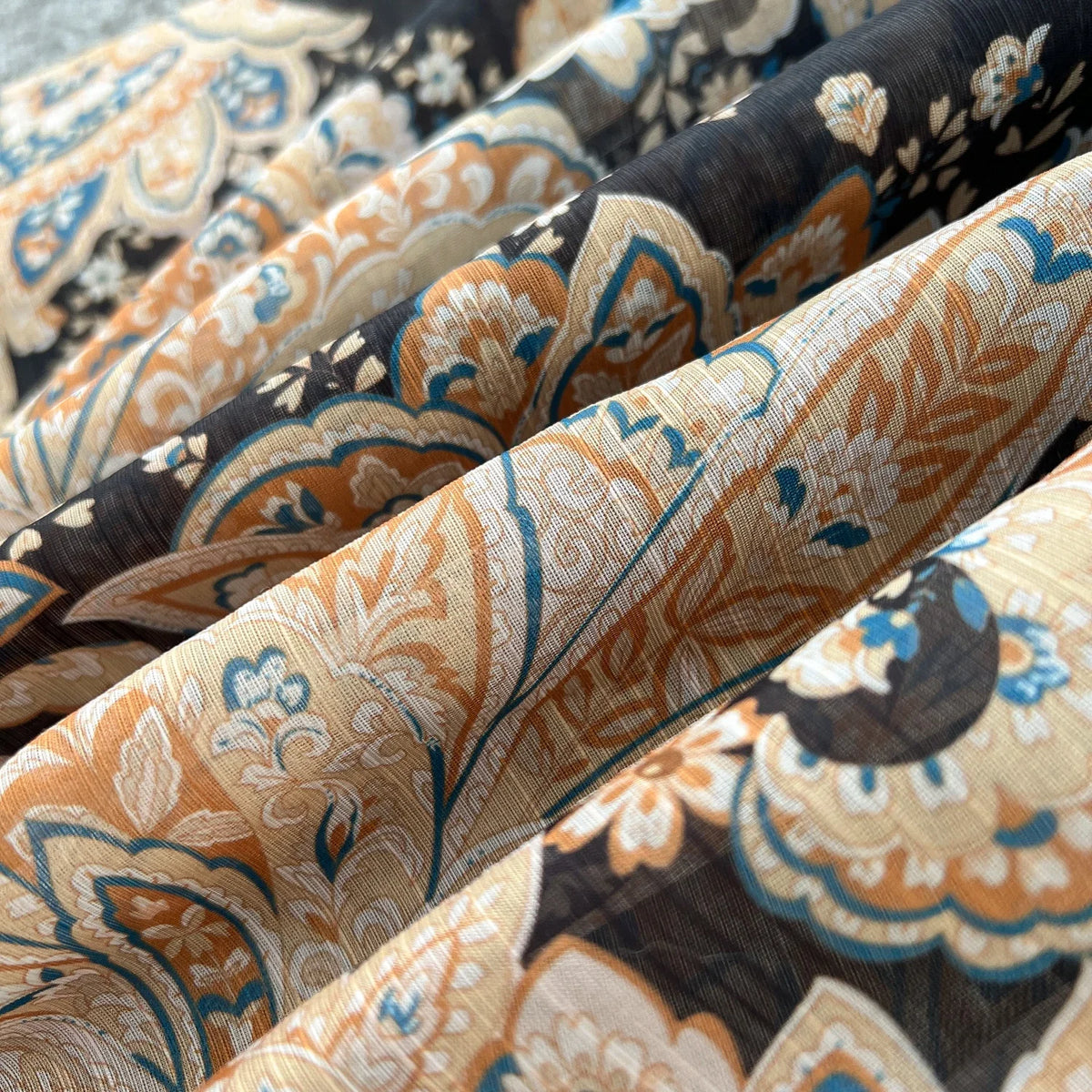 Printed Puff Sleeve Button Maxi Dress