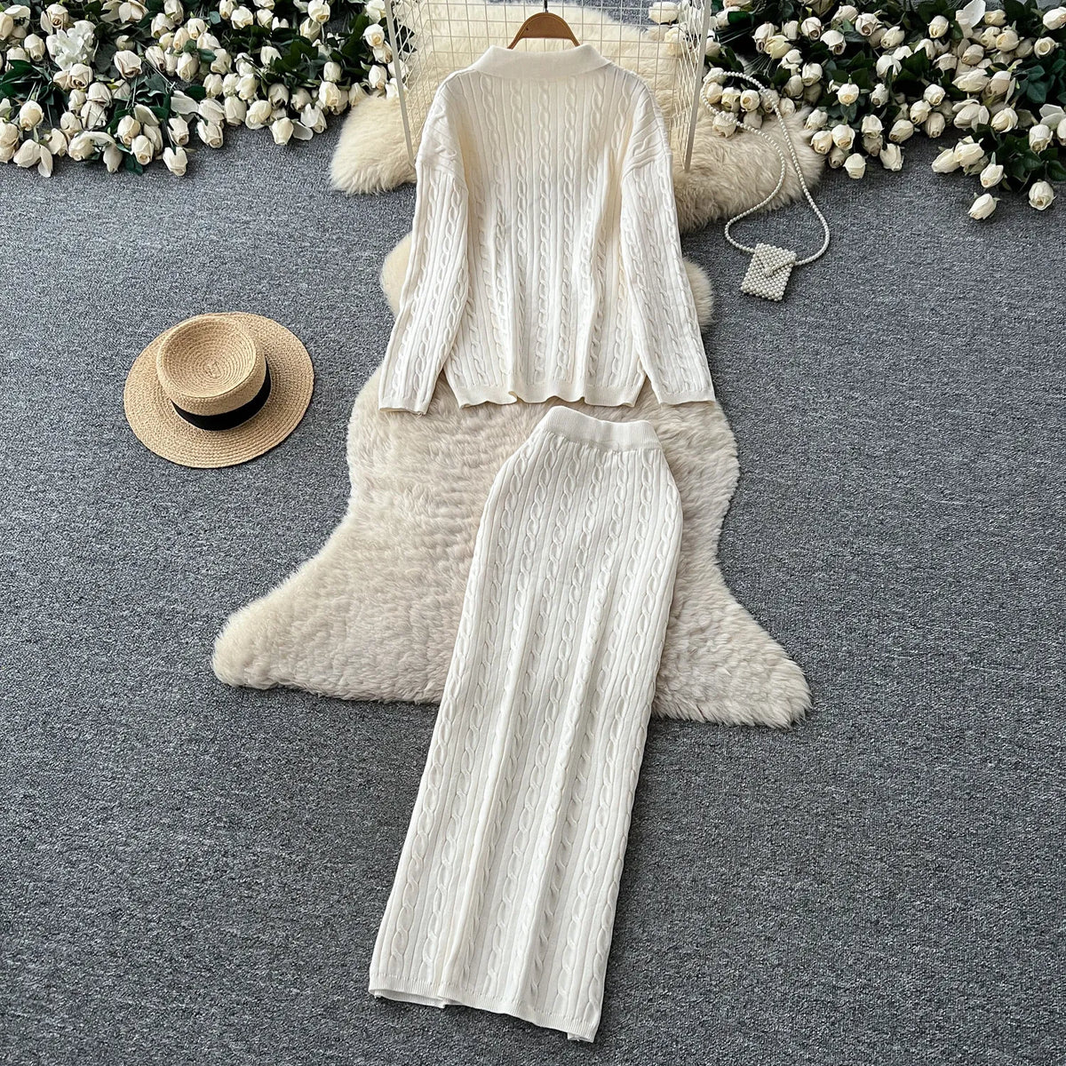 Knit Pullover and Bodycon Skirt Set
