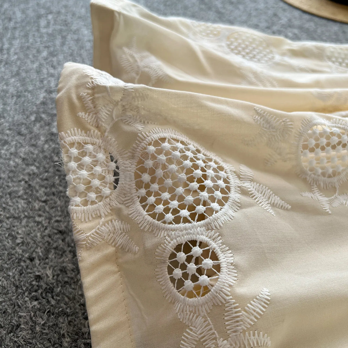 Peter Pan Collar Beaded Cutout Maxi Gown