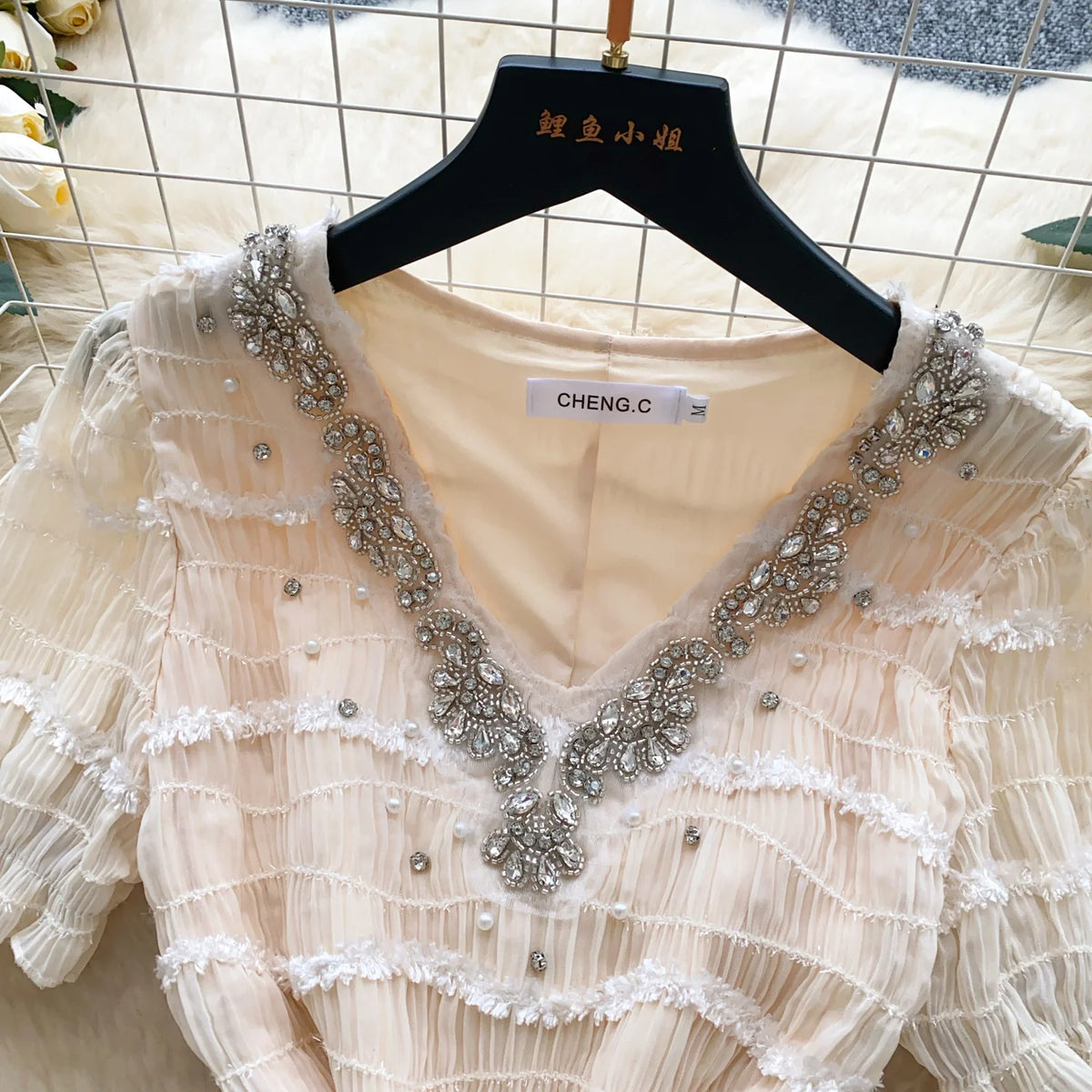 Rhinestone Lace A-Line Sundress