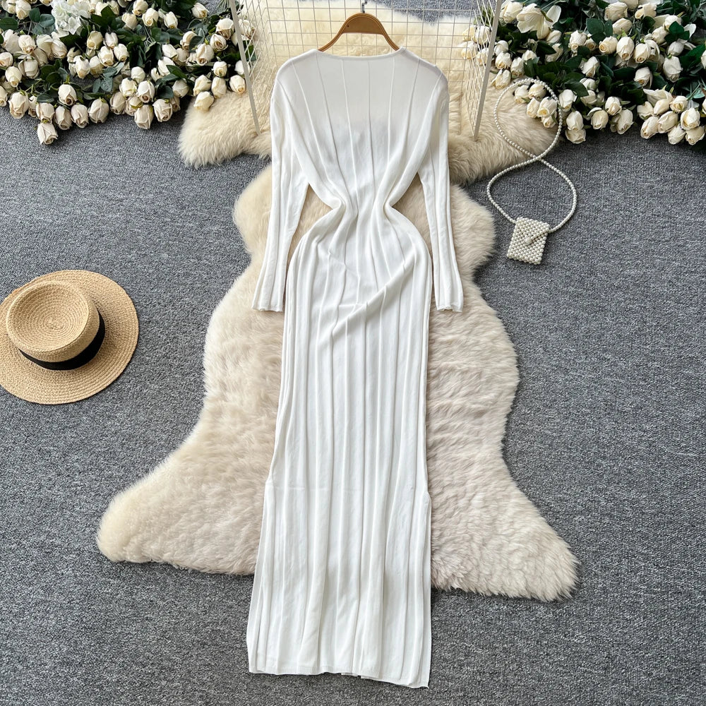 Split Knit Pencil Dress