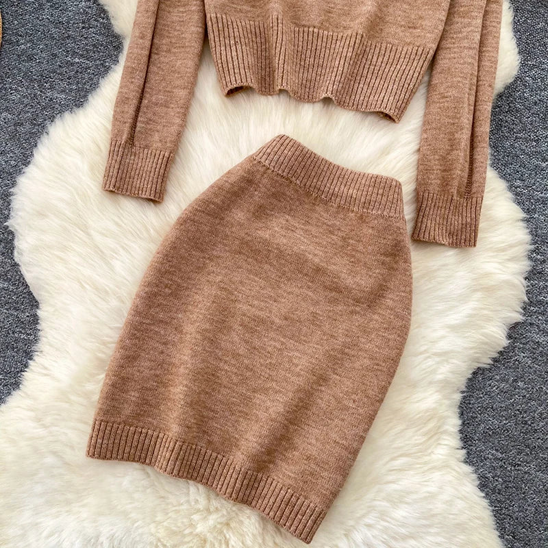 Knit Sweater and Midi Skirt Set
