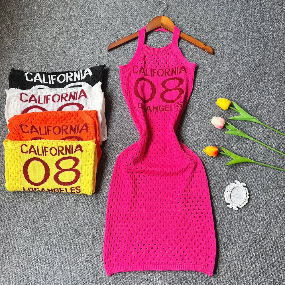 Halter Knit Bodycon Mini Dress