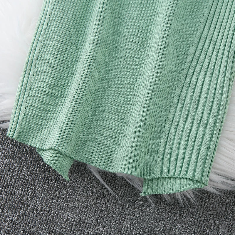 One-Shoulder Knot Knit Bodycon Dress