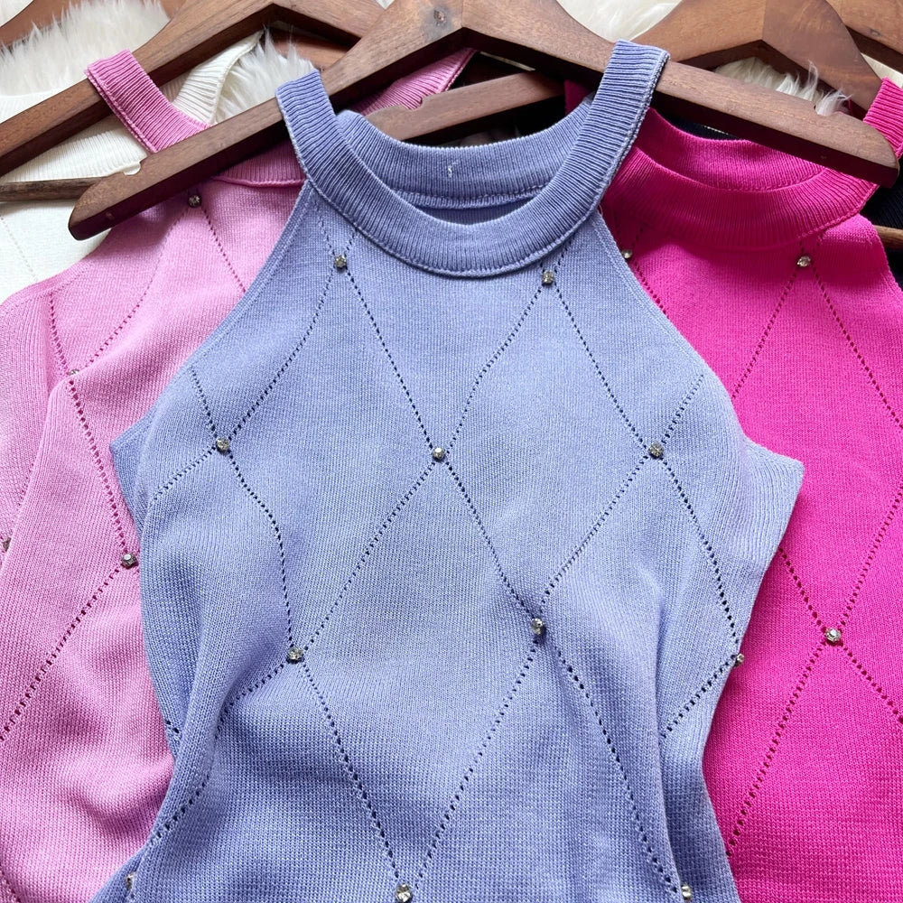 Rhinestone Knit Bodycon Mini Dress