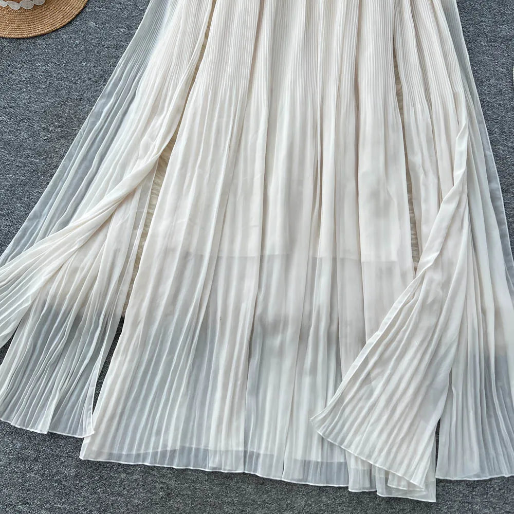 Sleeveless Chiffon Sculpted Evening Dress