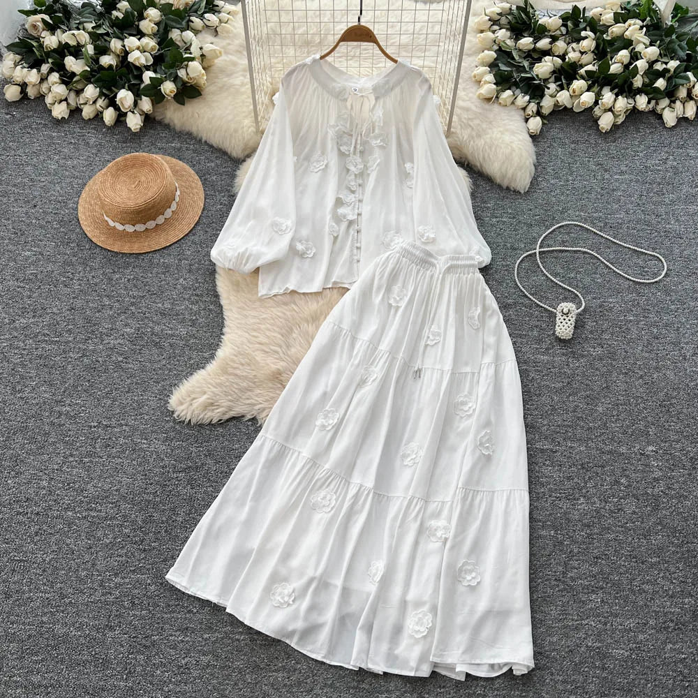 Boho 3D Detail Two-Piece Set