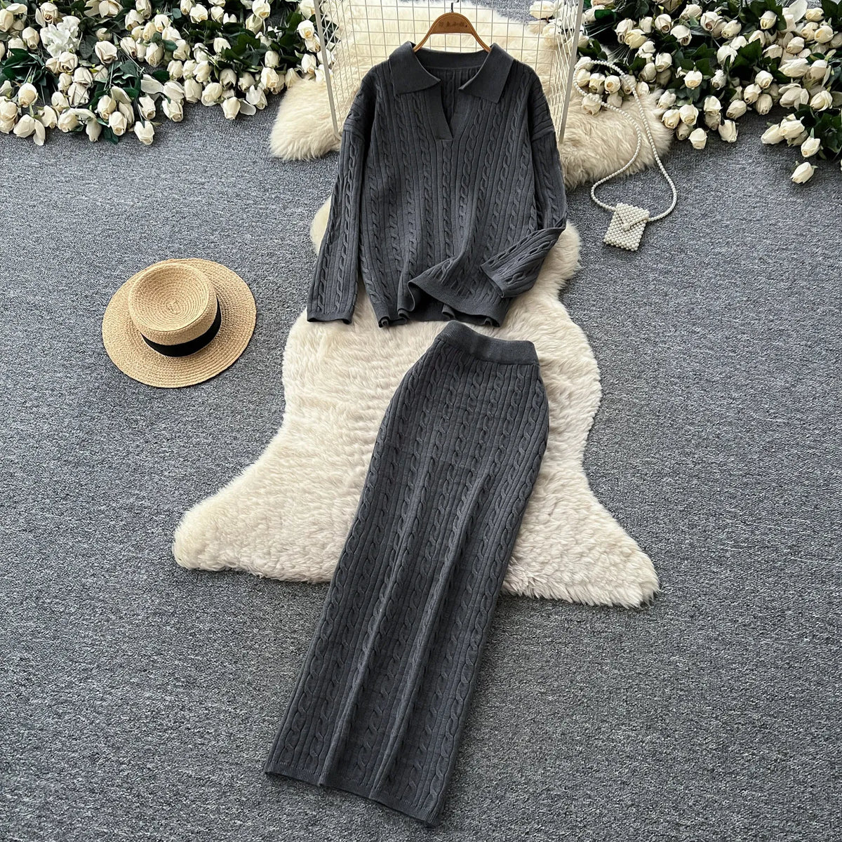 Knit Pullover and Bodycon Skirt Set