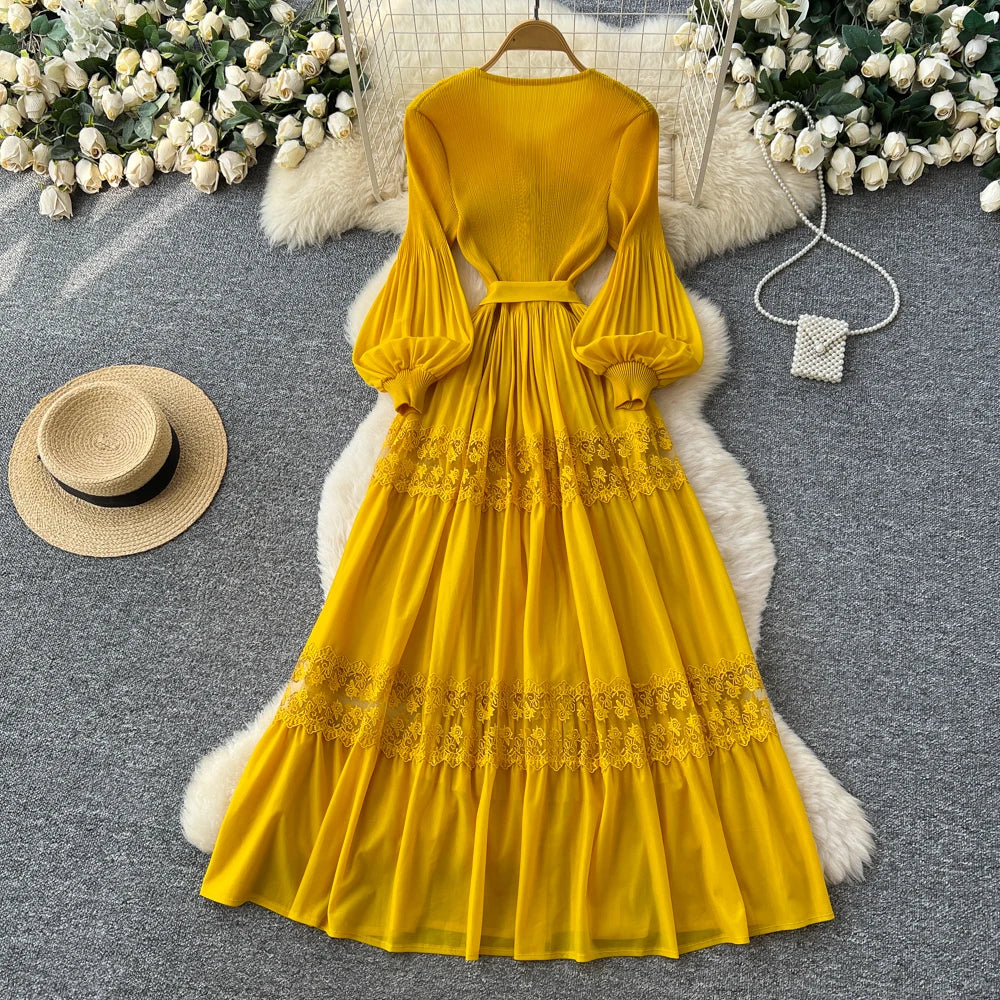 Embroidered Lace A-Line Sundress