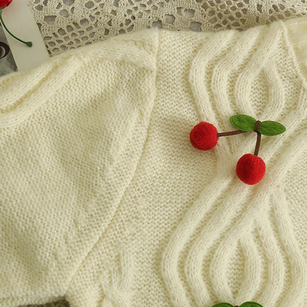 Cherry Knit Button Up Cardigan