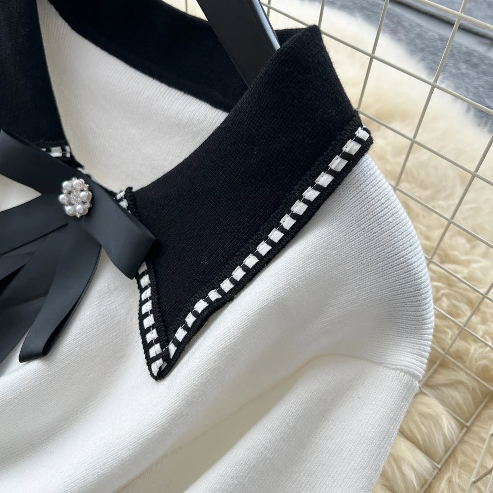 Butterfly Single Breasted Knit Dress