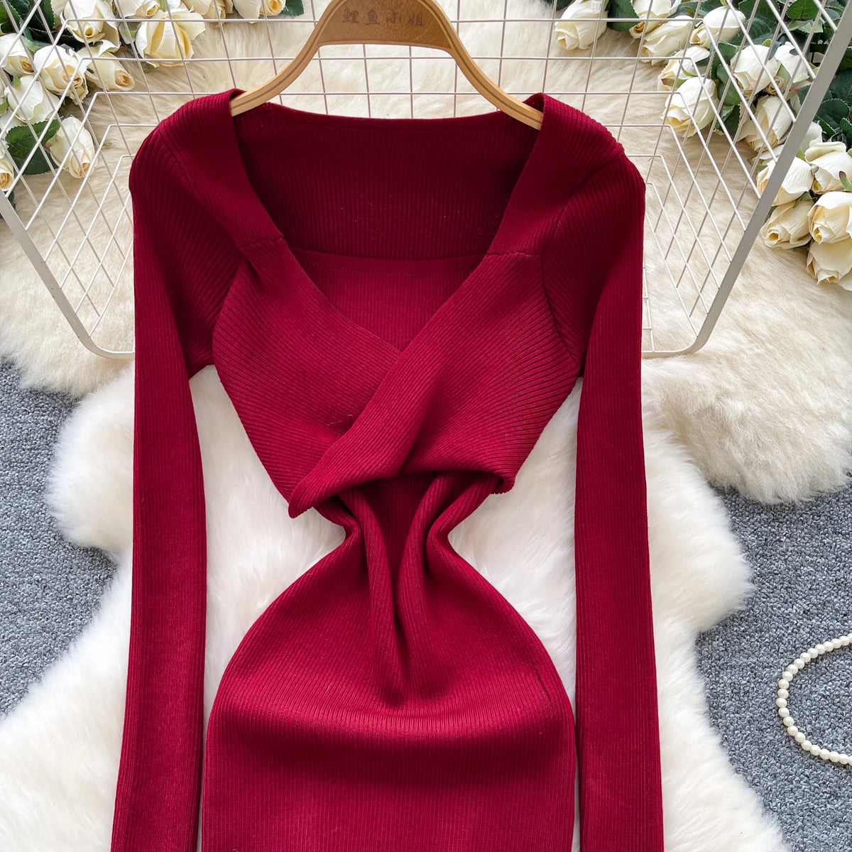 Long Sleeve Bodycon Pencil Dress