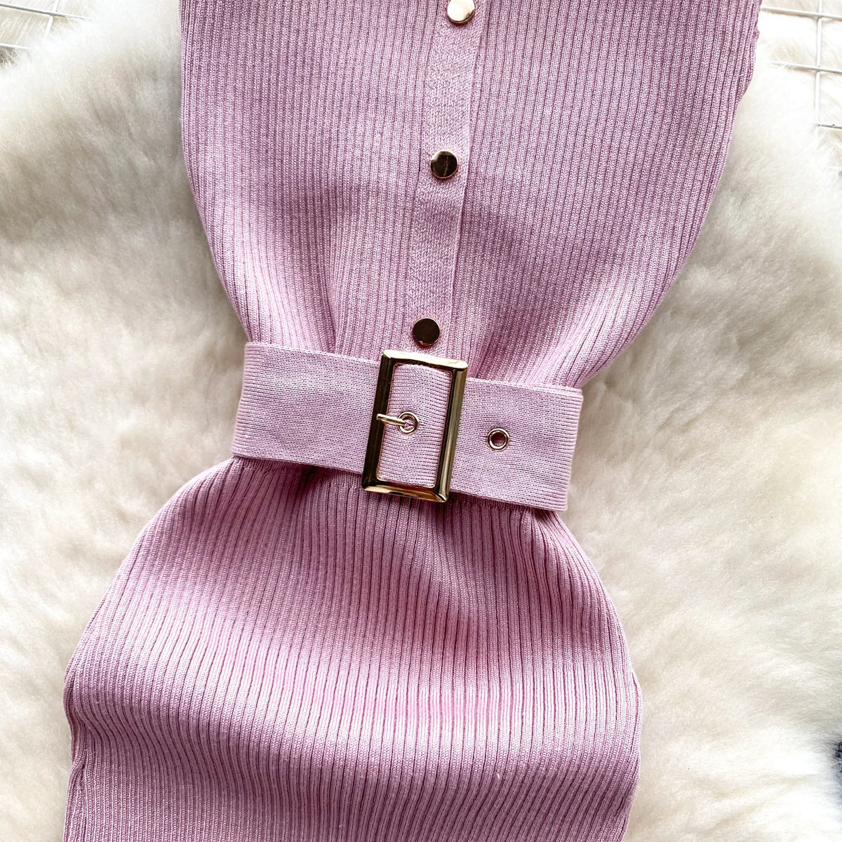 Belted Knit Bodycon Maxi Party Dress