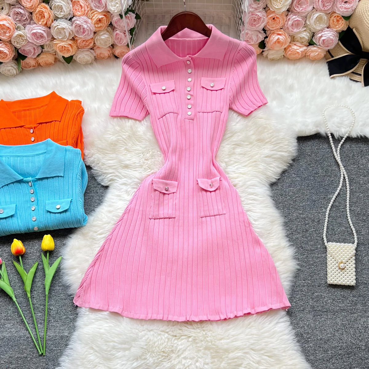 Collared A-Line Mini Party Dress