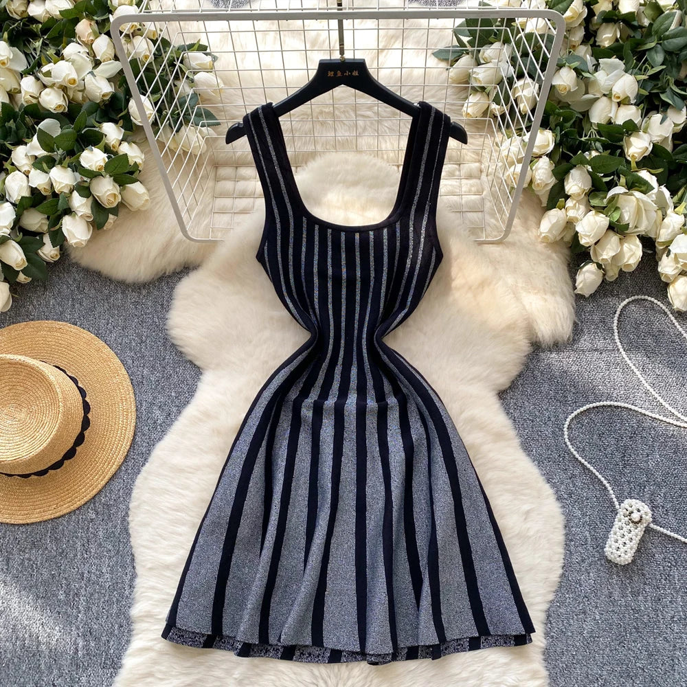 Sparkle Knit A-Line Mini Dress