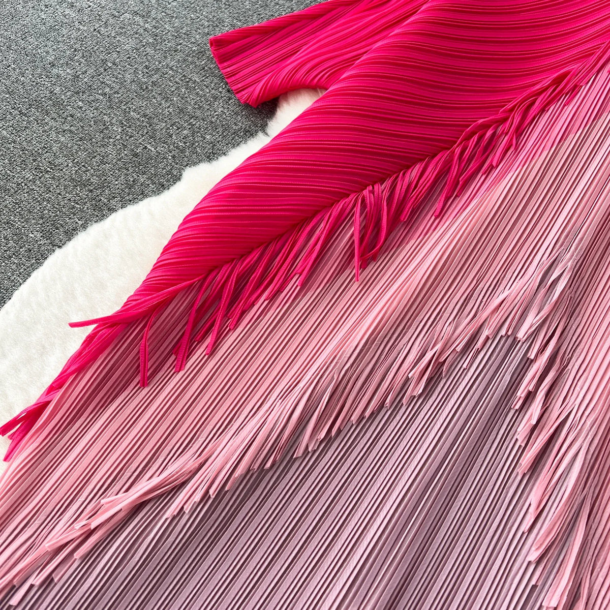 Tiered Tassel Patchwork Maxi Dress