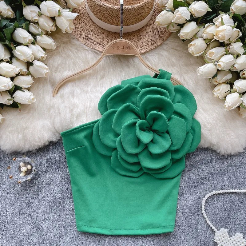 Floral Asymmetric Tube Cami Top