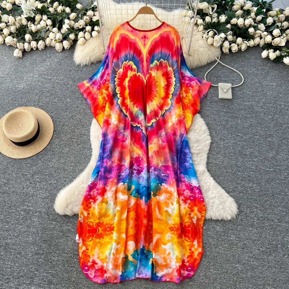 Loose Print A-Line Summer Dress