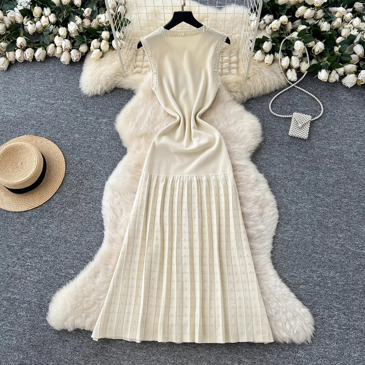 Pearl Sleeveless Knit Maxi Dress