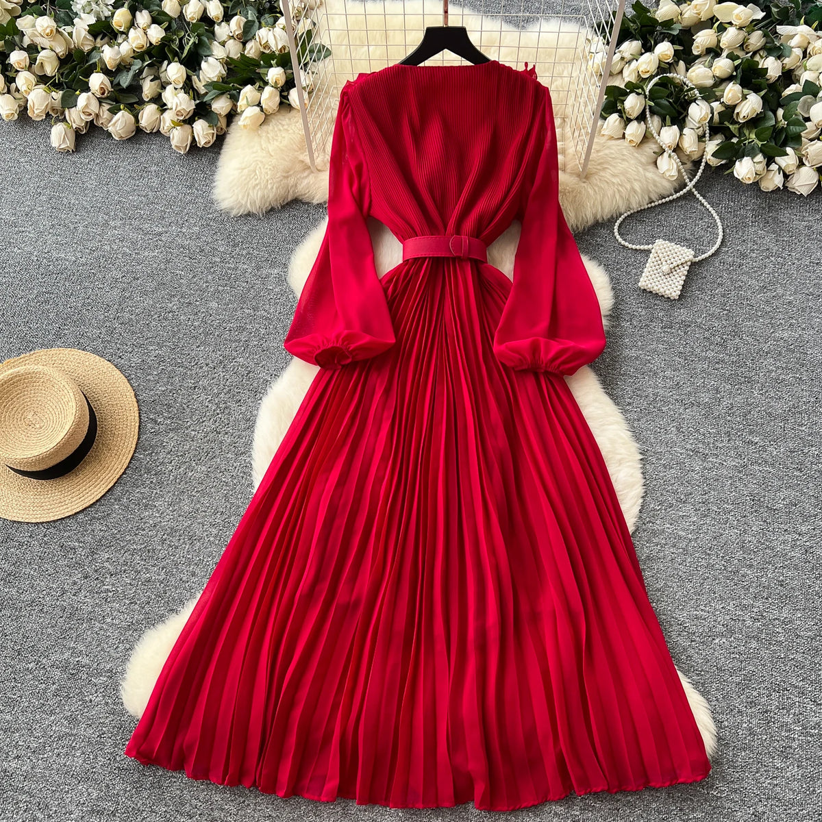Floral Ruched Mesh Party Dress