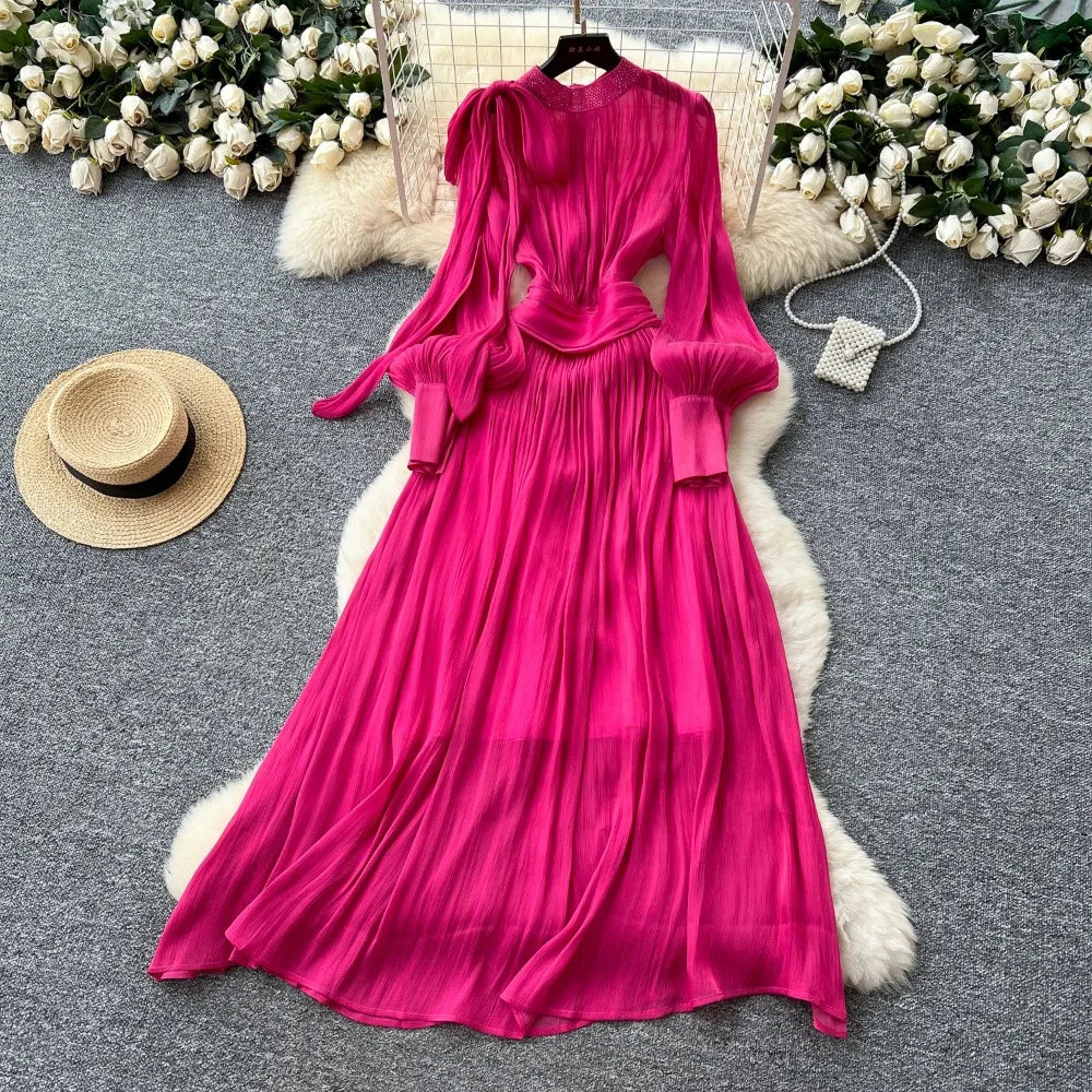 Butterfly Satin Mesh Evening Dress