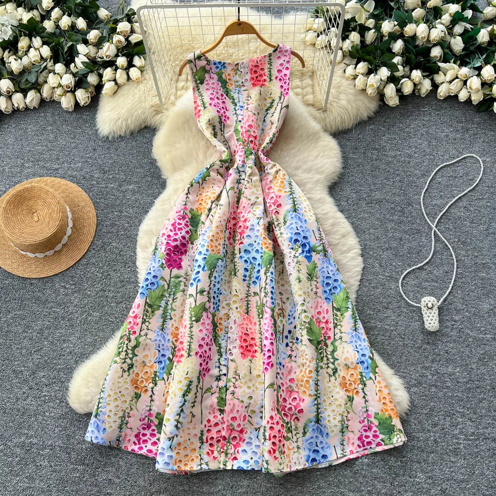 Sleeveless Print Dress