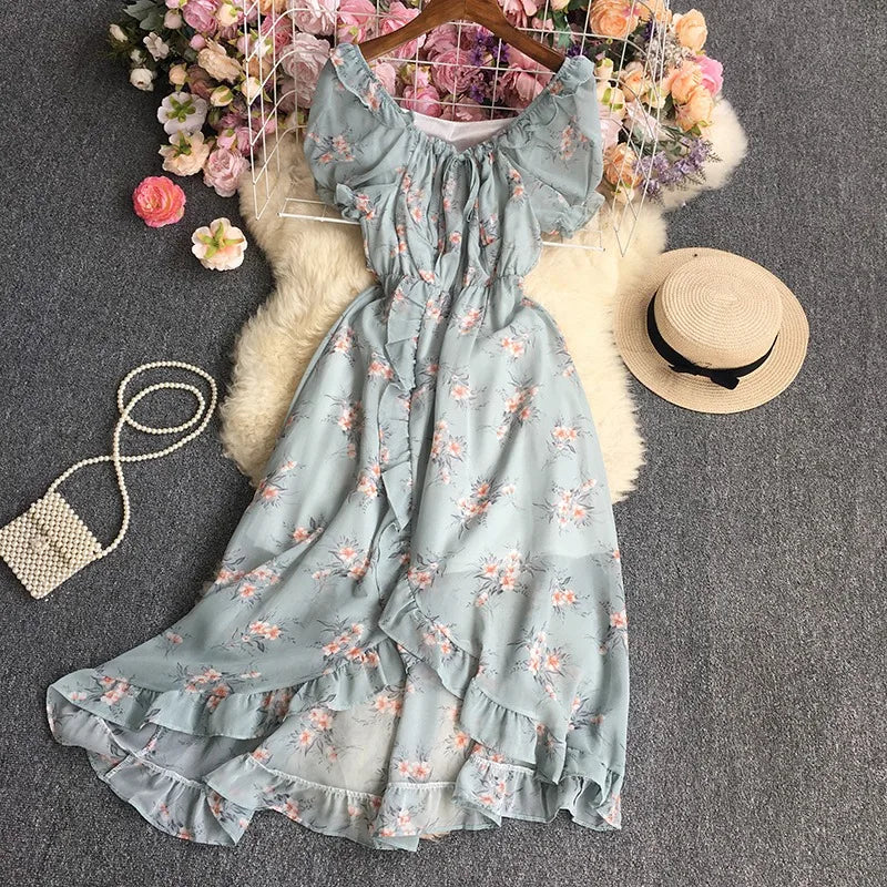 Chiffon Backless Boho Maxi Dress