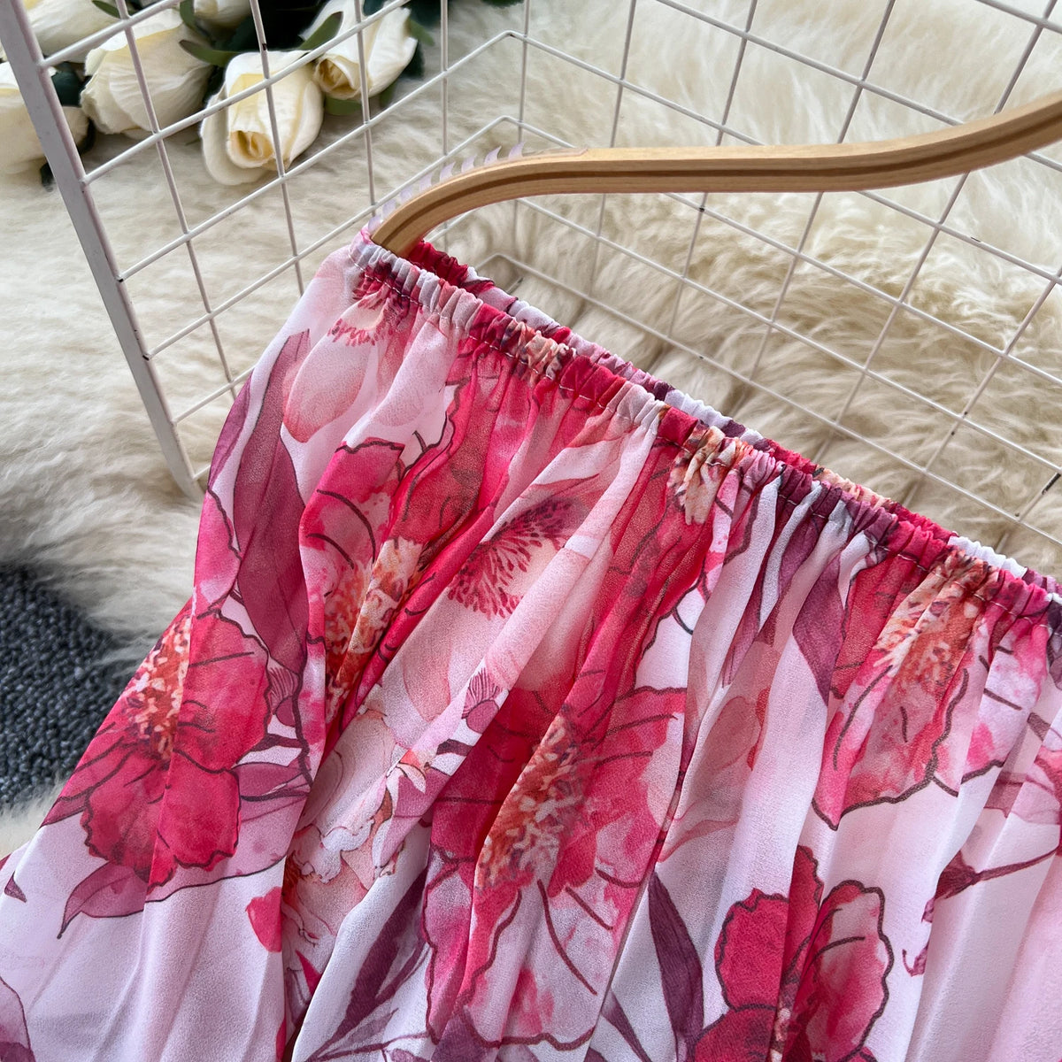 Boho Print Boat Neck Maxi Sundress