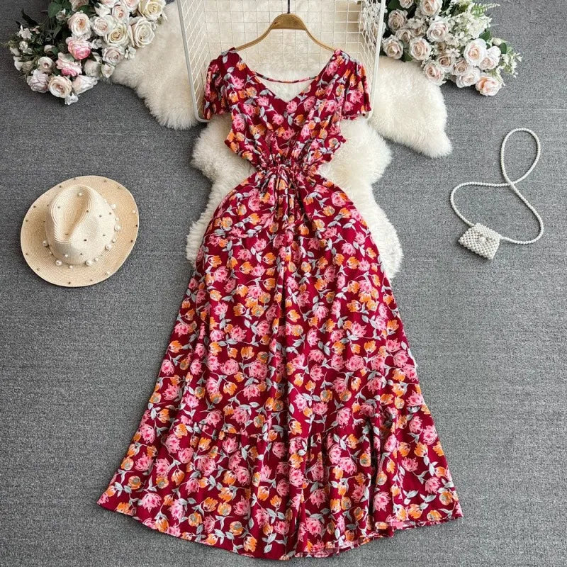 Floral A-Line Boho Maxi Dress