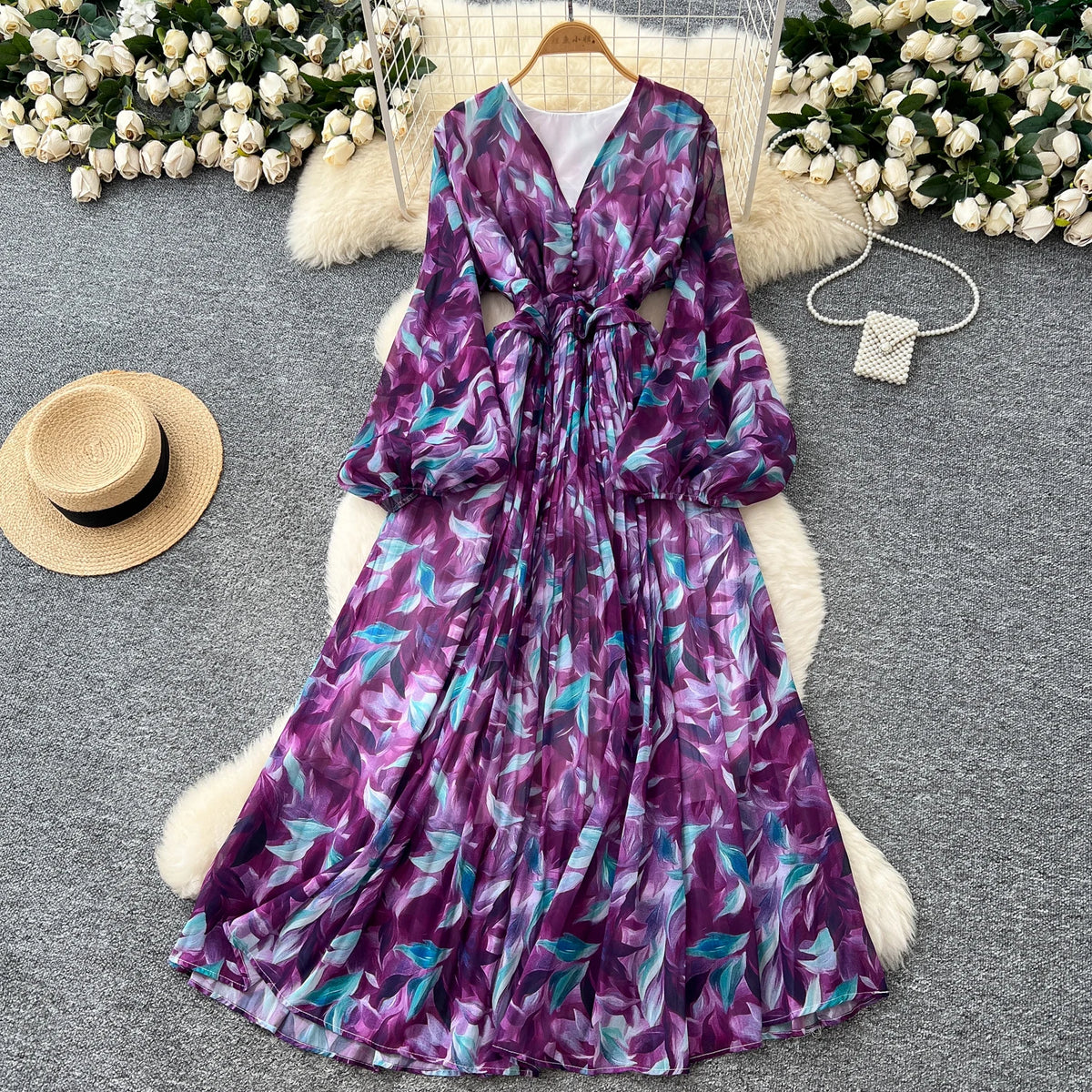 Sweet Lantern Sleeve Party Dress