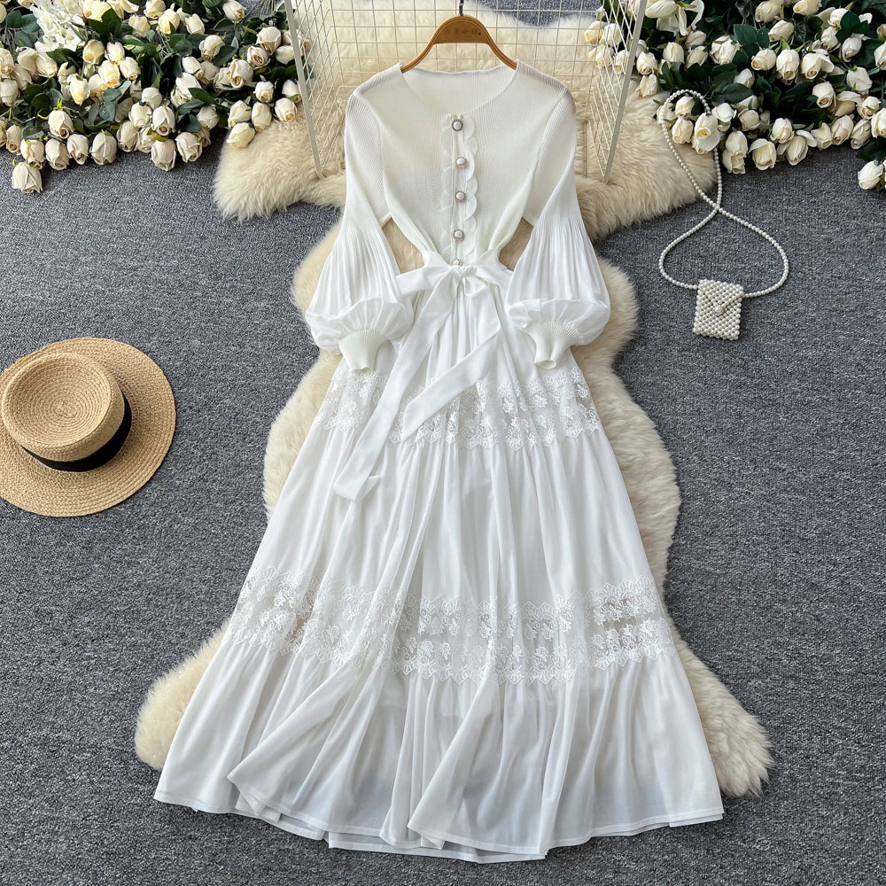 Embroidered Lace A-Line Sundress