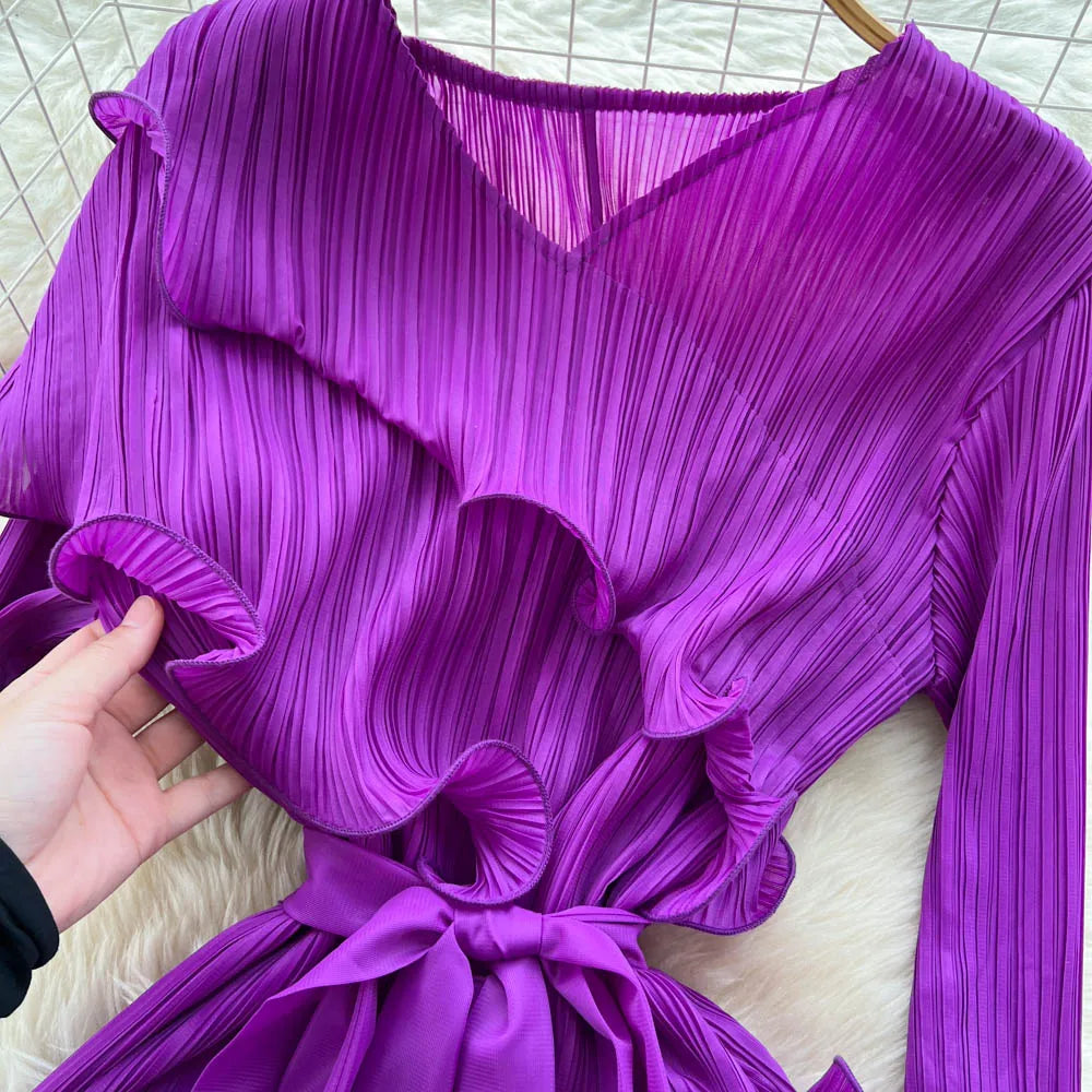 Ruffle High Waist Party Dress