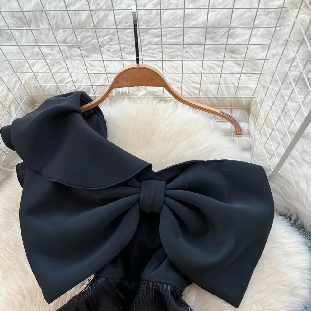 Tassel Off-Shoulder A-Line Sundress