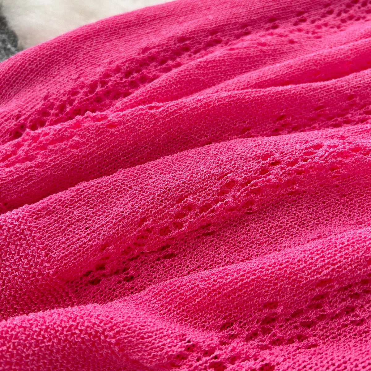 Openwork Knit Long Sleeve Dress