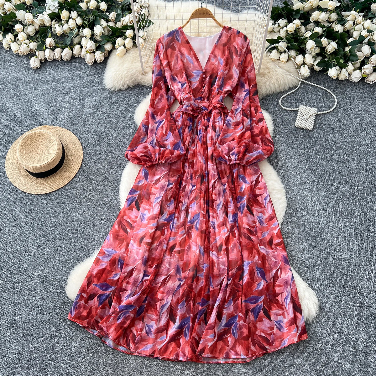 Sweet Lantern Sleeve Party Dress