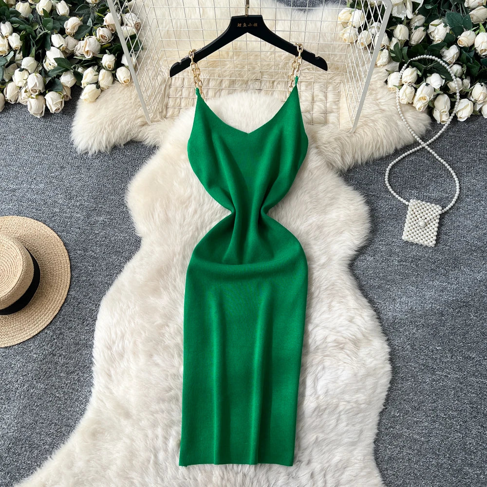 Backless Sleeveless Pencil Dress