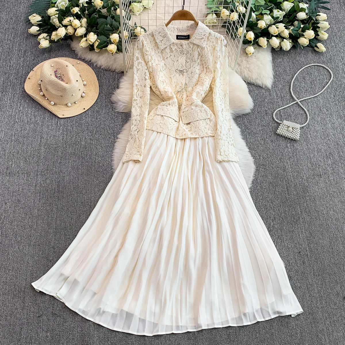 Butterfly Lace Long Sleeve Dress