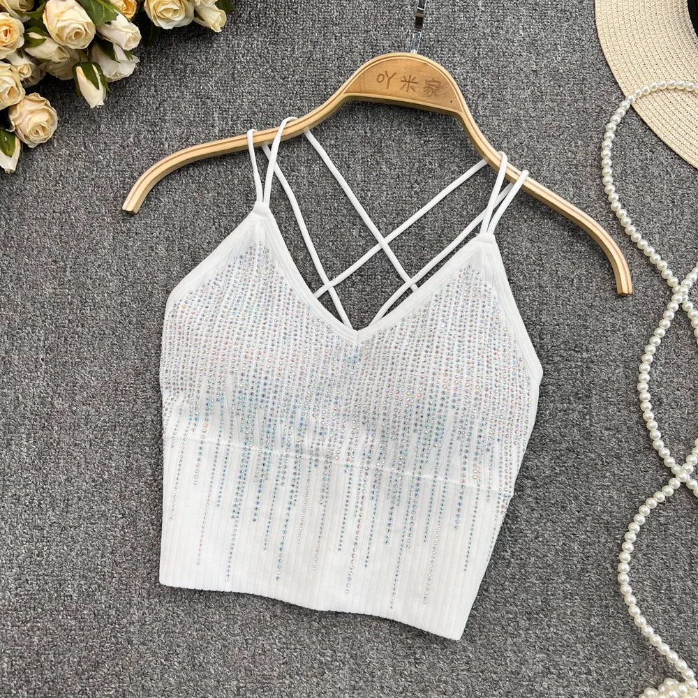 Glitter Sequin Corset Crop Top