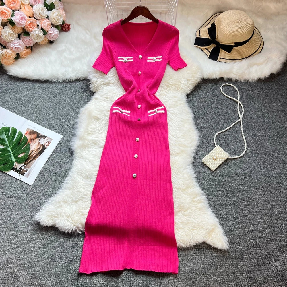 Stretch Knit Bodycon Maxi Dress
