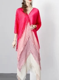 Tiered Tassel Patchwork Maxi Dress